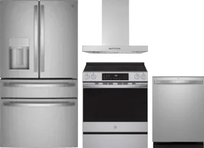 4 Piece Package Includes Refrigerator, Range, Hood And Dishwasher